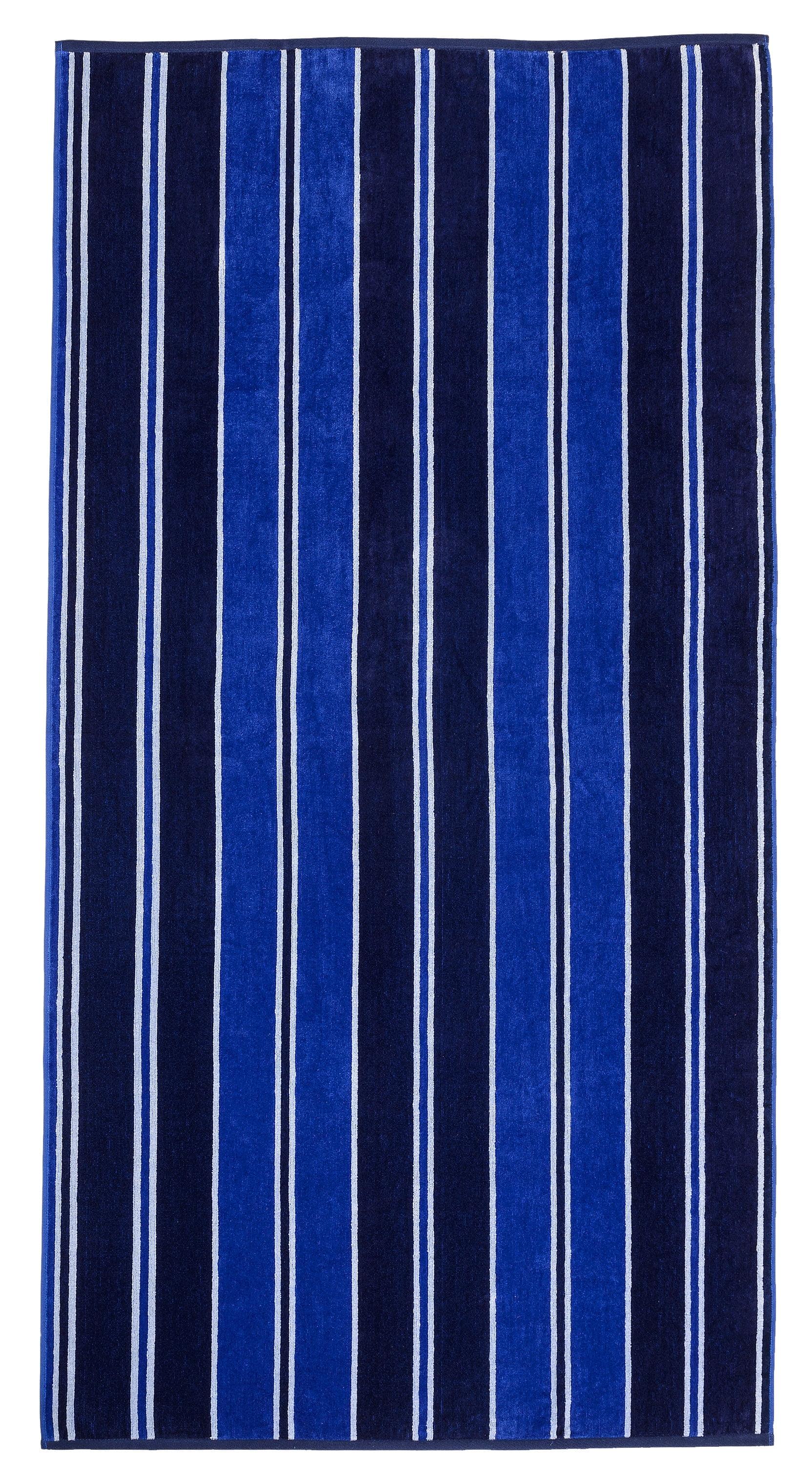 Oversized Blue Striped Cotton Beach Towel