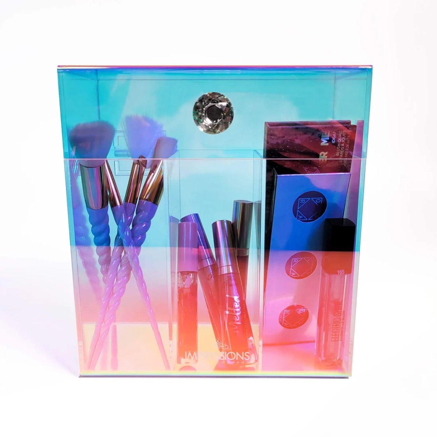 IMPRESSIONS VANITY · COMPANY Prisma Clear Acrylic Makeup Brush Holder Vanity Organizers Storage Case for Skincare Accessories
