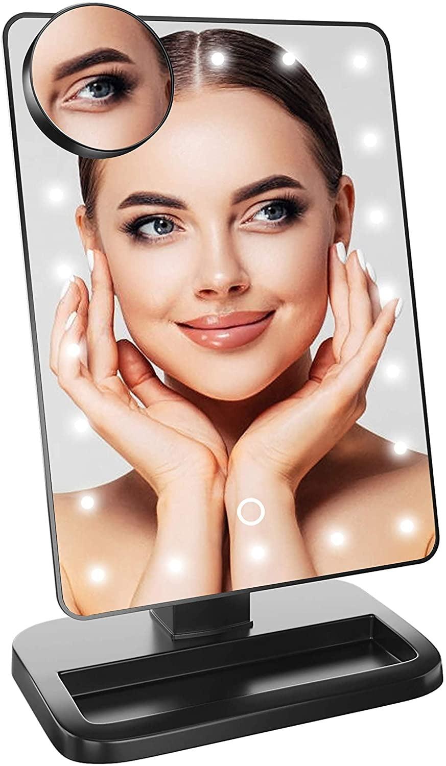 Impressions Vanity Touch XL Dimmable LED Makeup Mirror with Bluetooth Black