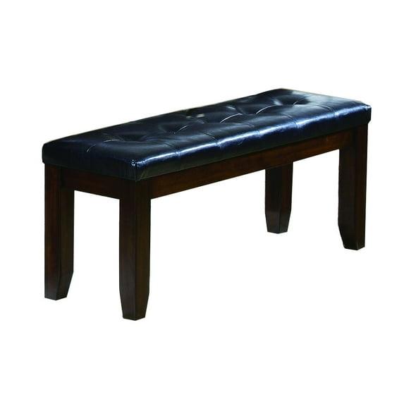 Impressive leather Tufted Upholstered Bench In Brown And Black- Saltoro Sherpi