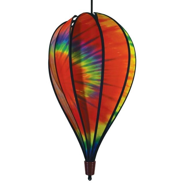 In The Breeze 0994 — Tie Dye Hot Air Balloon Spinner 25" x 14" — Colorful Wind Spinner for Yards and Gardens