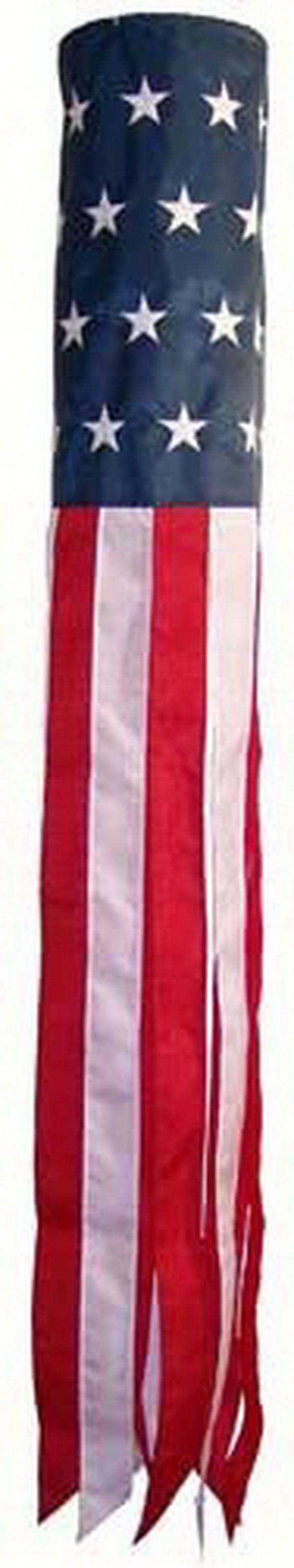 Patriotic Stars and Stripes Embroidered 60" Polyester Windsock