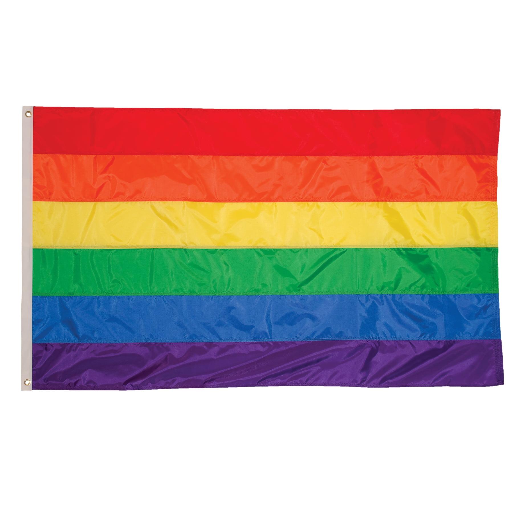 In the Breeze 3699 — Rainbow Flag - Rainbow Grommet Flag with Sewn Stripes - 3 x 5 Feet