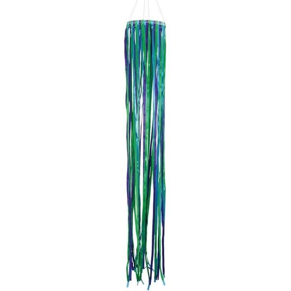 In the Breeze 5188 — 39-Inch Ocean Ribbon Windsock — Vibrant Blue-Green Ribbon Windsock Home and Garden Decoration