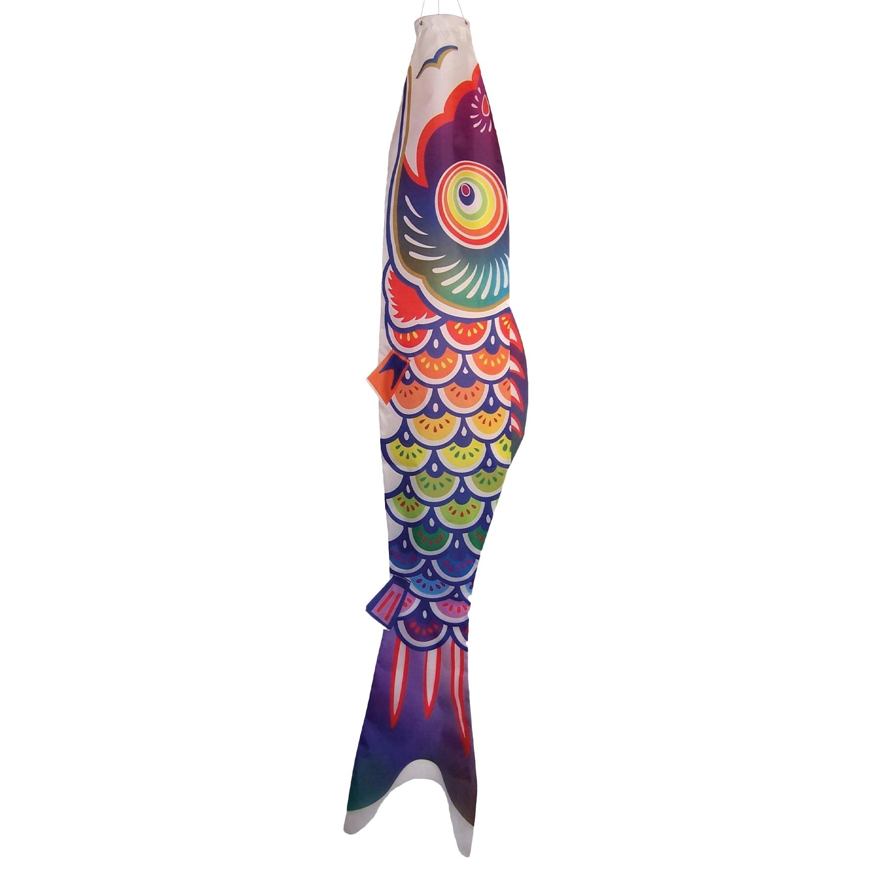 Vibrant Spectrum Koi Fish Windsock, 5-Feet Polyester