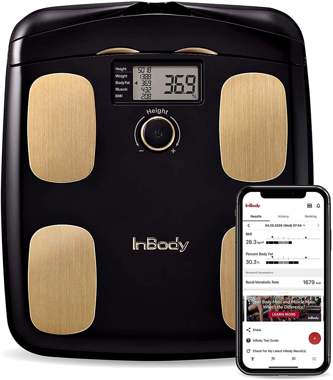 InBody H20N - Smart Full Body Composition Analyzer Scale, BMI, Body Fat, Muscle Mass, Bluetooth Connection - Midnight Black