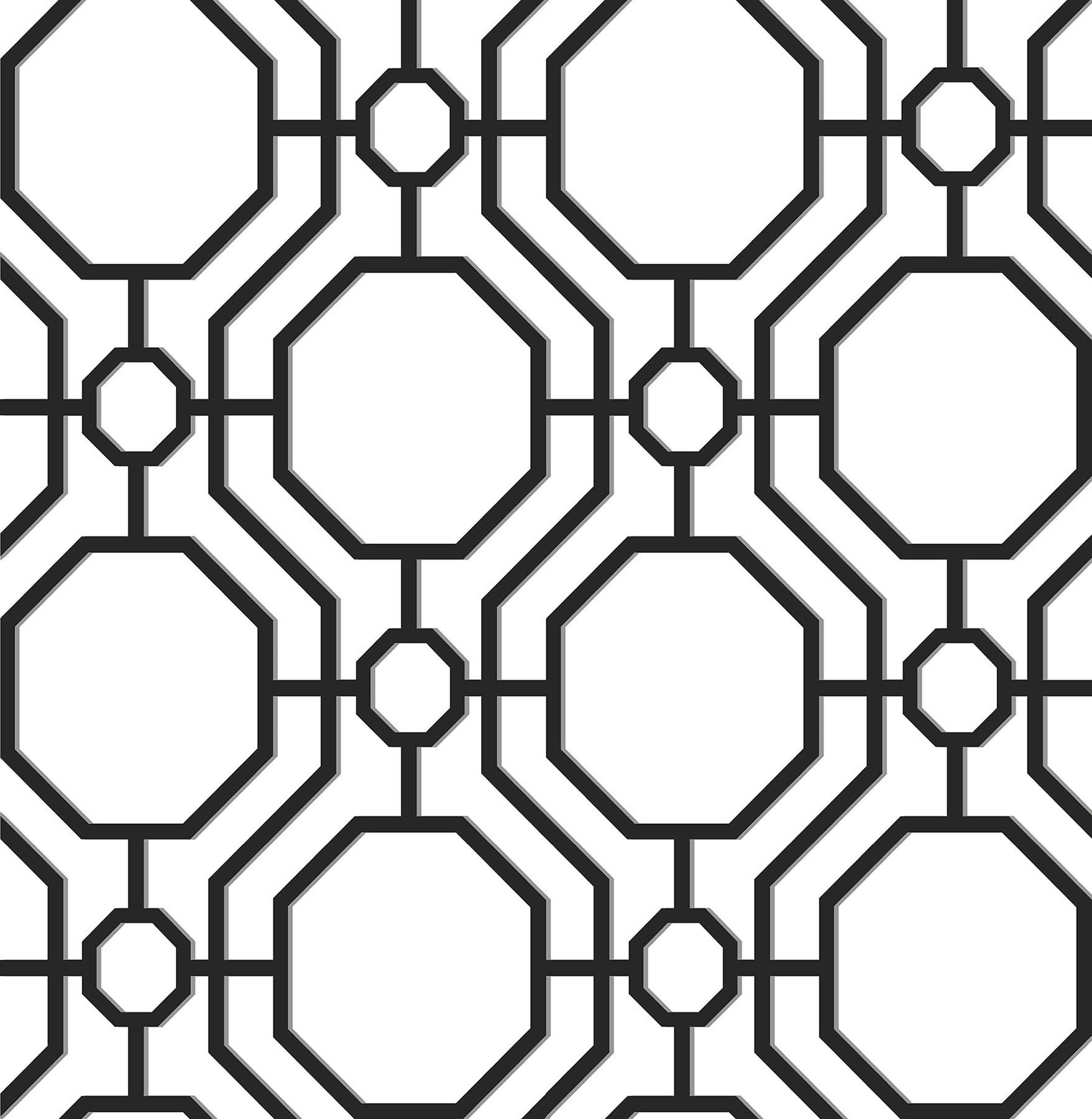 Crawford Black and White Geometric Peel and Stick Wallpaper