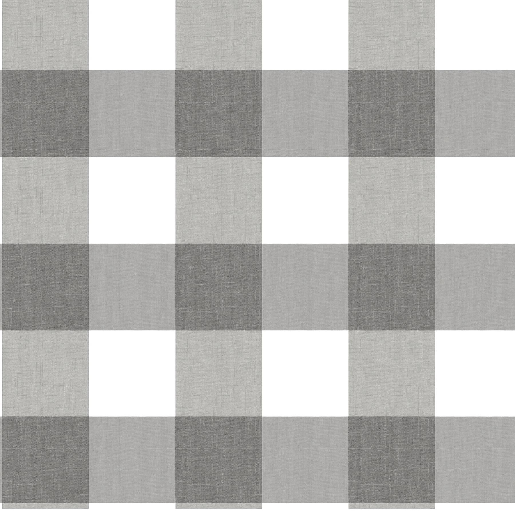 Gray and White Plaid Self-Adhesive Wallpaper Roll