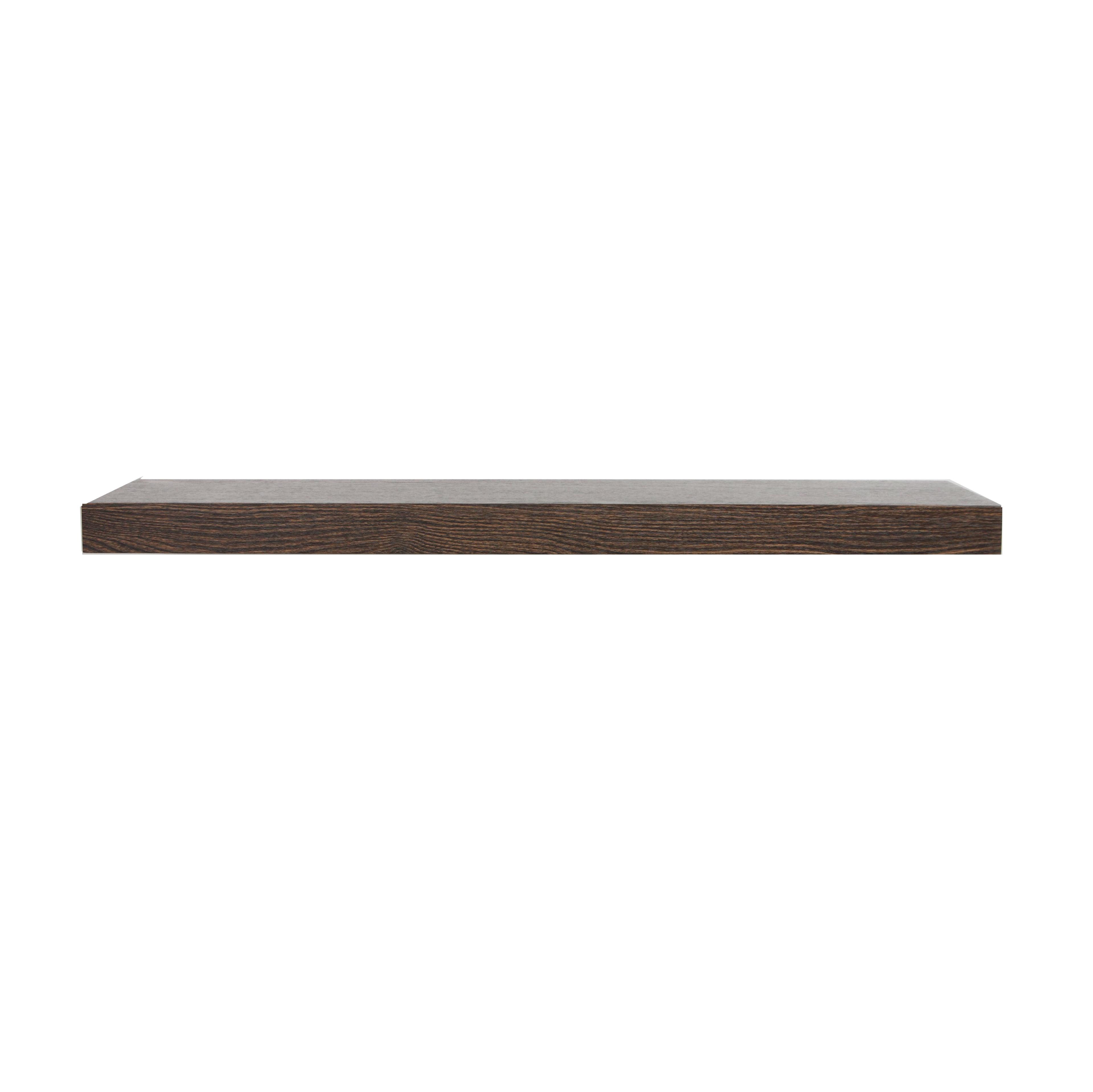 InPlace 36" Decorative Floating Shelf Wall Mounted Hidden Brackets Brown: Wood Composite, Modern Style, 15 lbs Capacity