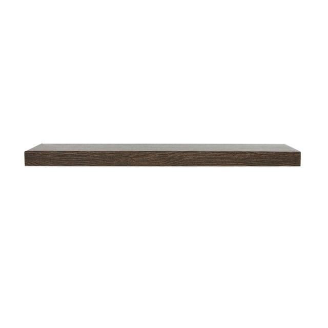 InPlace 36" Decorative Floating Shelf Wall Mounted Hidden Brackets Brown: Wood Composite, Modern Style, 15 lbs Capacity