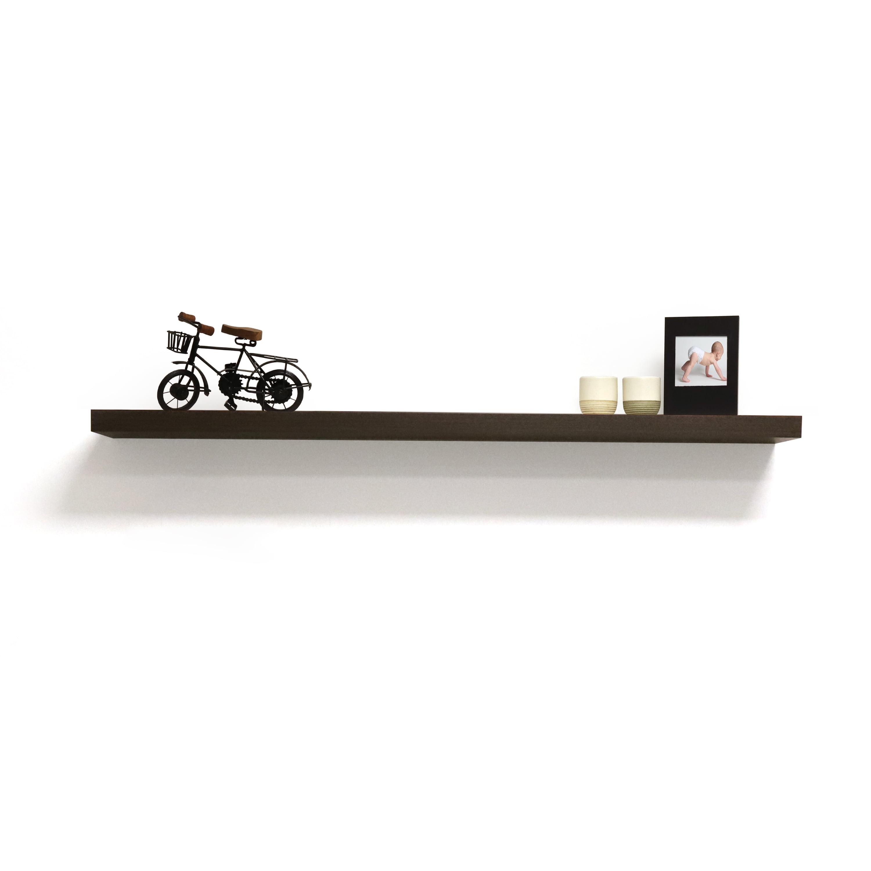 Pecan Brown Wood Floating Wall Shelf 47.4"