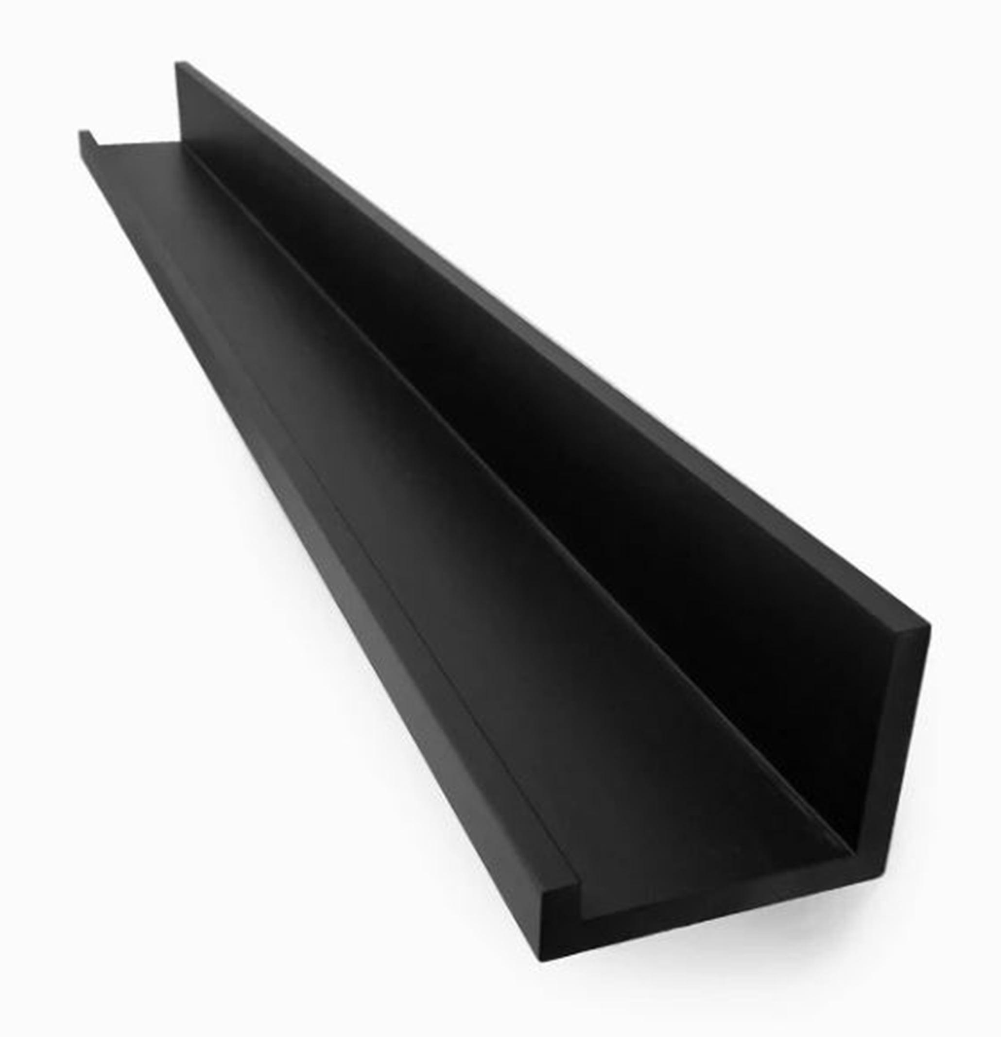 Black MDF 50" Floating Picture Ledge Wall Shelf