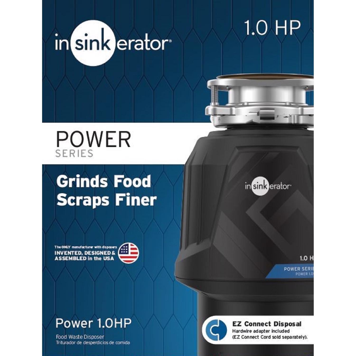 InSinkErator Power 1 HP Black and Silver Continuous Feed Garbage Disposal