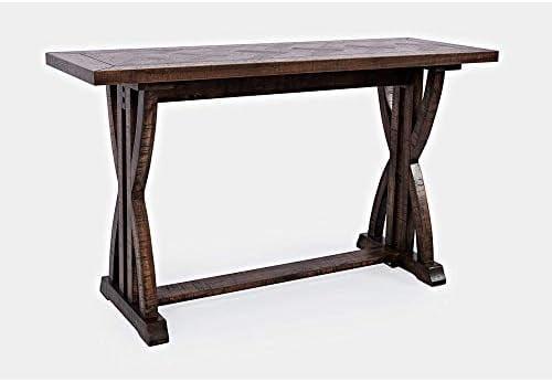 Fairview 52'' Distressed Oak Trestle Console Table