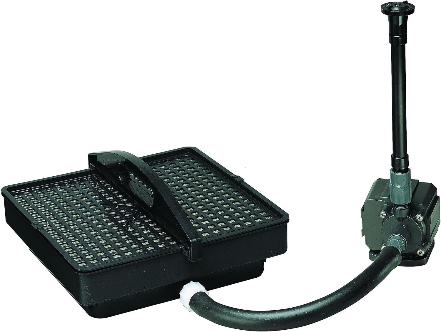 Black Pond Filter and Pump Kit with Adjustable Fountain Heads