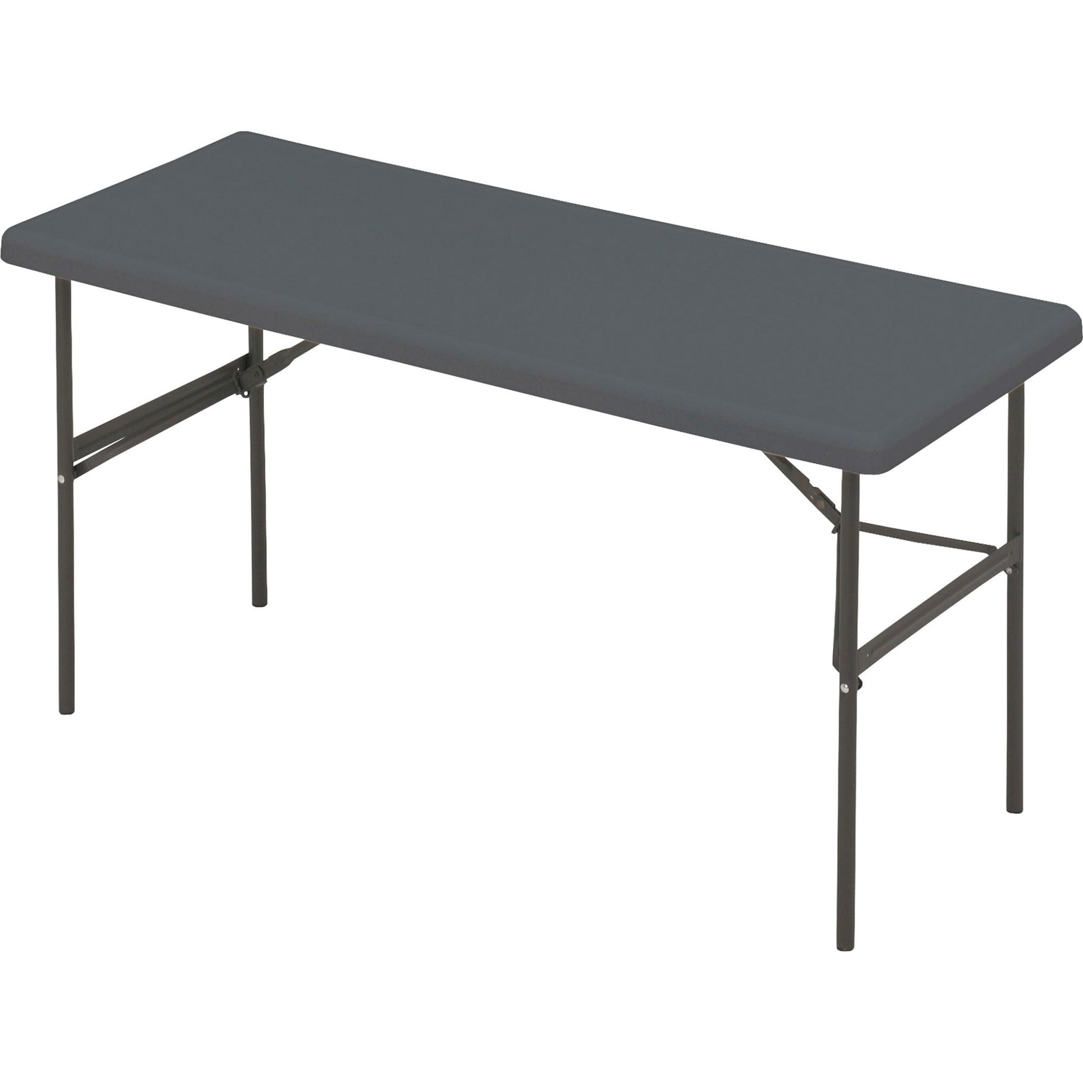 IndestrucTables Too 1200 Series Resin Folding Table 60w x 24d x 29h Charcoal