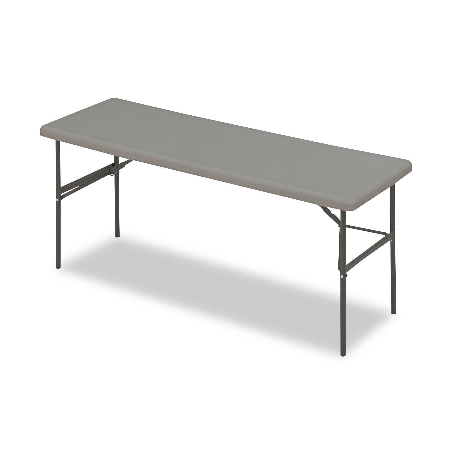 Charcoal 72" Rectangular Folding Table with Steel Legs