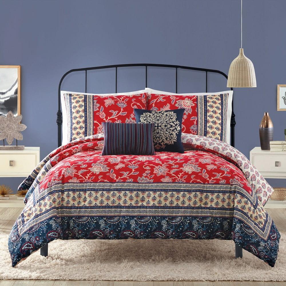 Indigo Bazaar 5pc Marbella Comforter & Sham Set Red