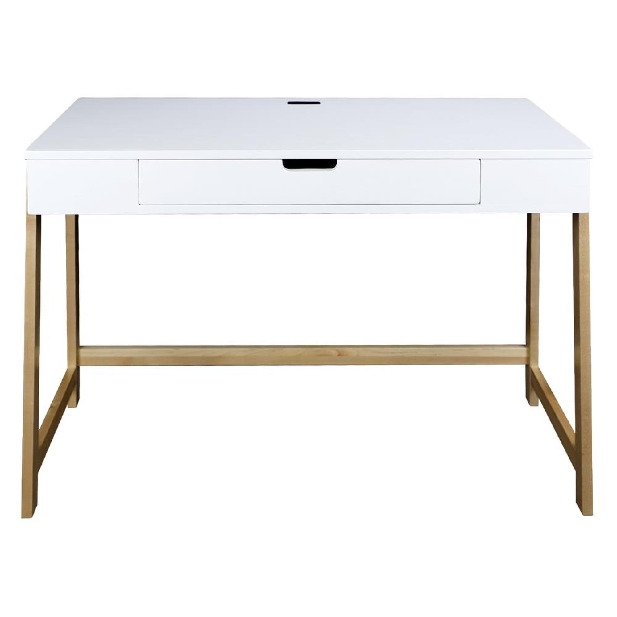Indoor Furniture Neorustic Smart Desk With Usb Ports - Two-Tone (White,Natural)