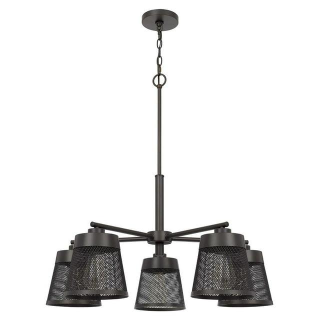 Cal Lighting 60W x 5 Hampton metal chandelier with mesh shades