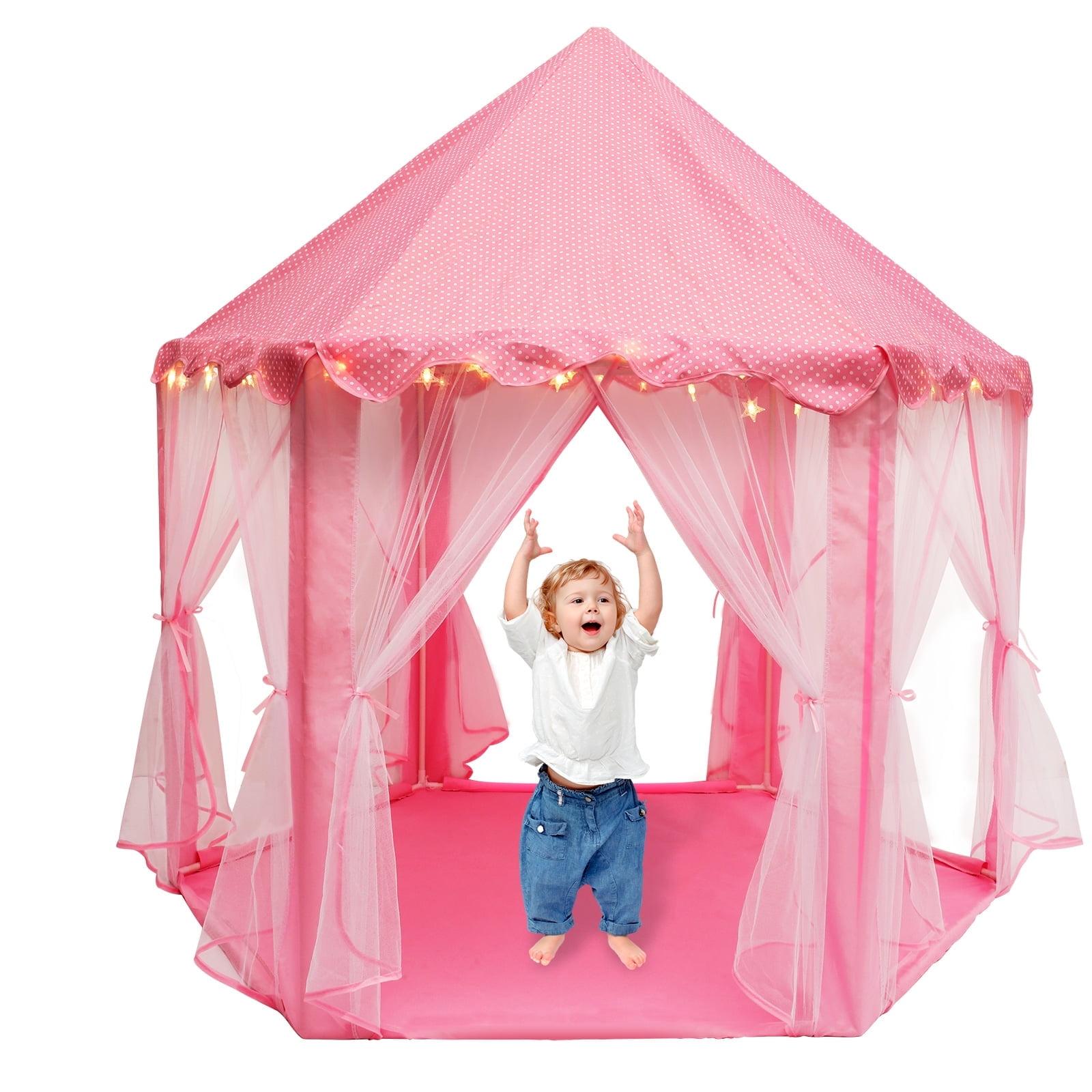 Indoor/Outdoor Fairy Princess Castle Tent, Pink Kids Large Playhouse Tent Kids Play Tent Princess Castle Pink Play Tent House