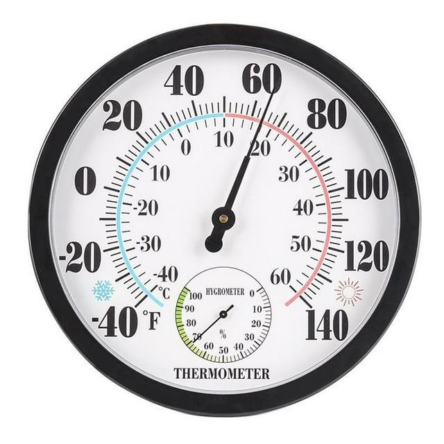 Uanit Indoor Outdoor Thermometer Large Numbers Wall Thermometer Hygrometer Waterproof Does not Require Battery Wireless Hanging Hygrometer Garden Decoration