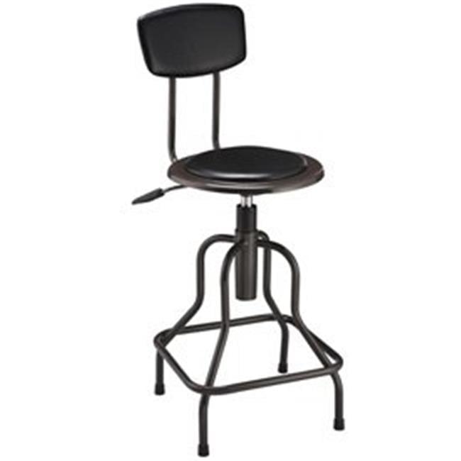 Backed Adjustable Height Ergonomic Industrial Stool with Footring