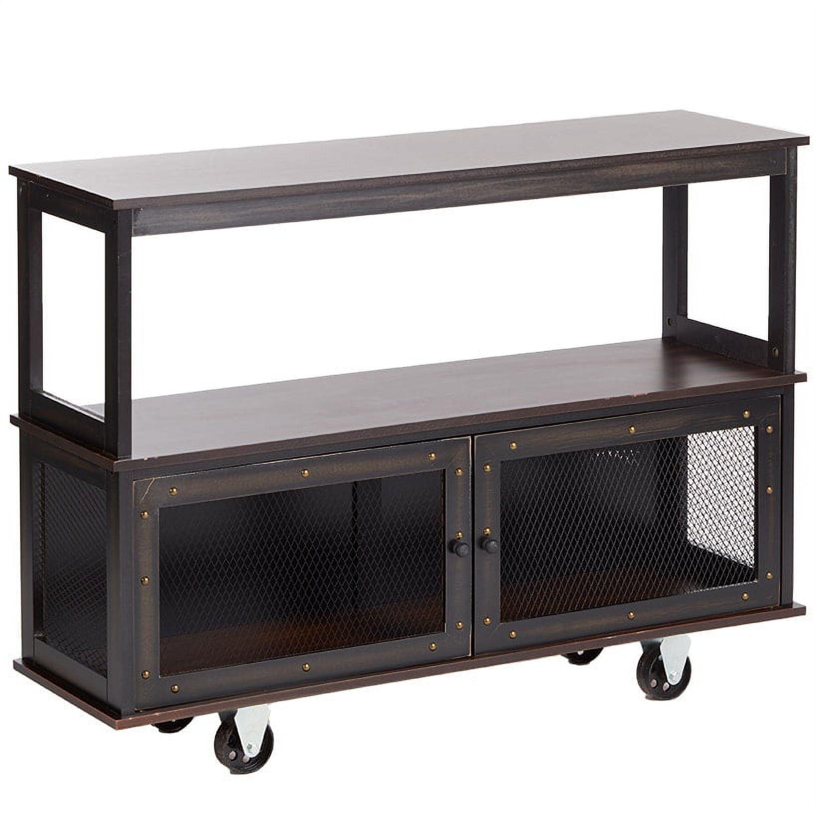 The Lakeside Collection Industrial-Style Rolling Buffet Carts - Black