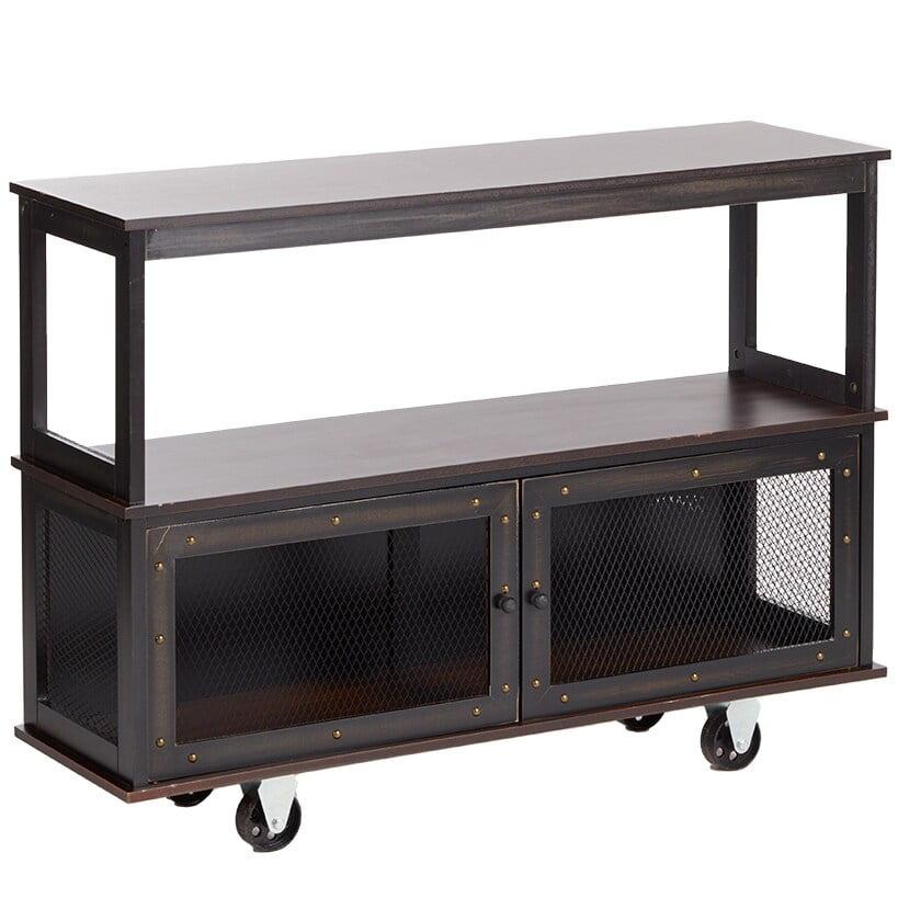 The Lakeside Collection Industrial-Style Rolling Buffet Carts - Black