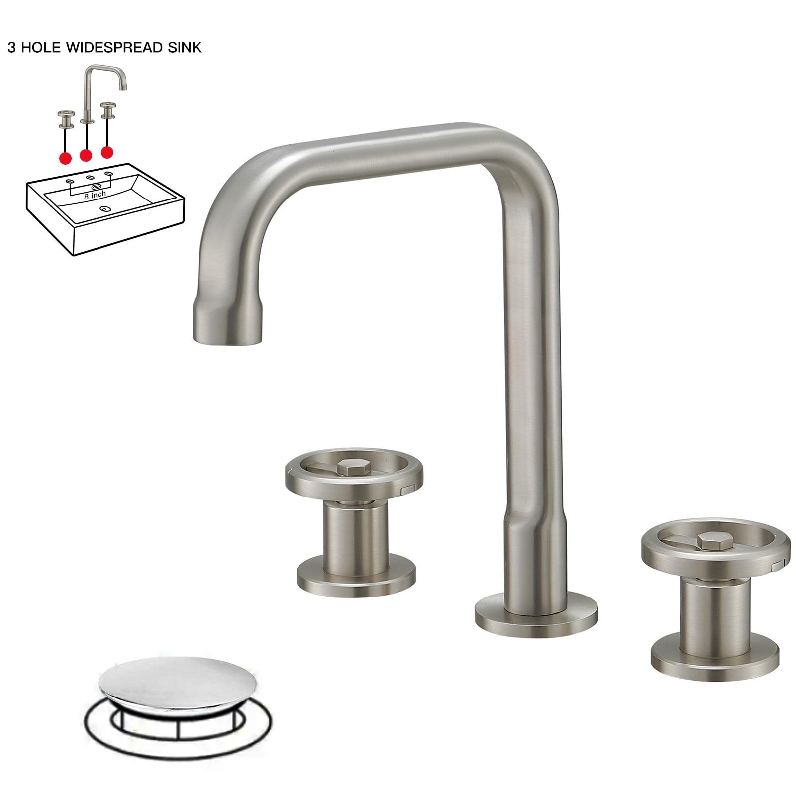 Widespread Single-handle Bathroom Faucet with Drain Assembly