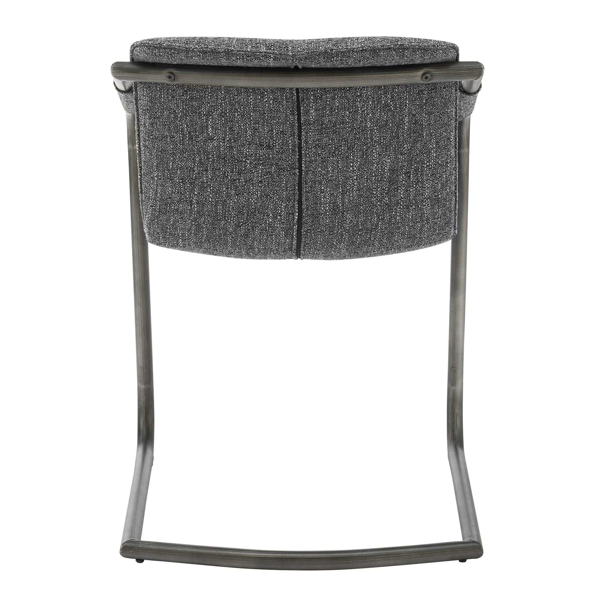 New Pacific Direct Indy 19.5" Fabric Dining Chair in Blazer Dark Gray (Set of 2)