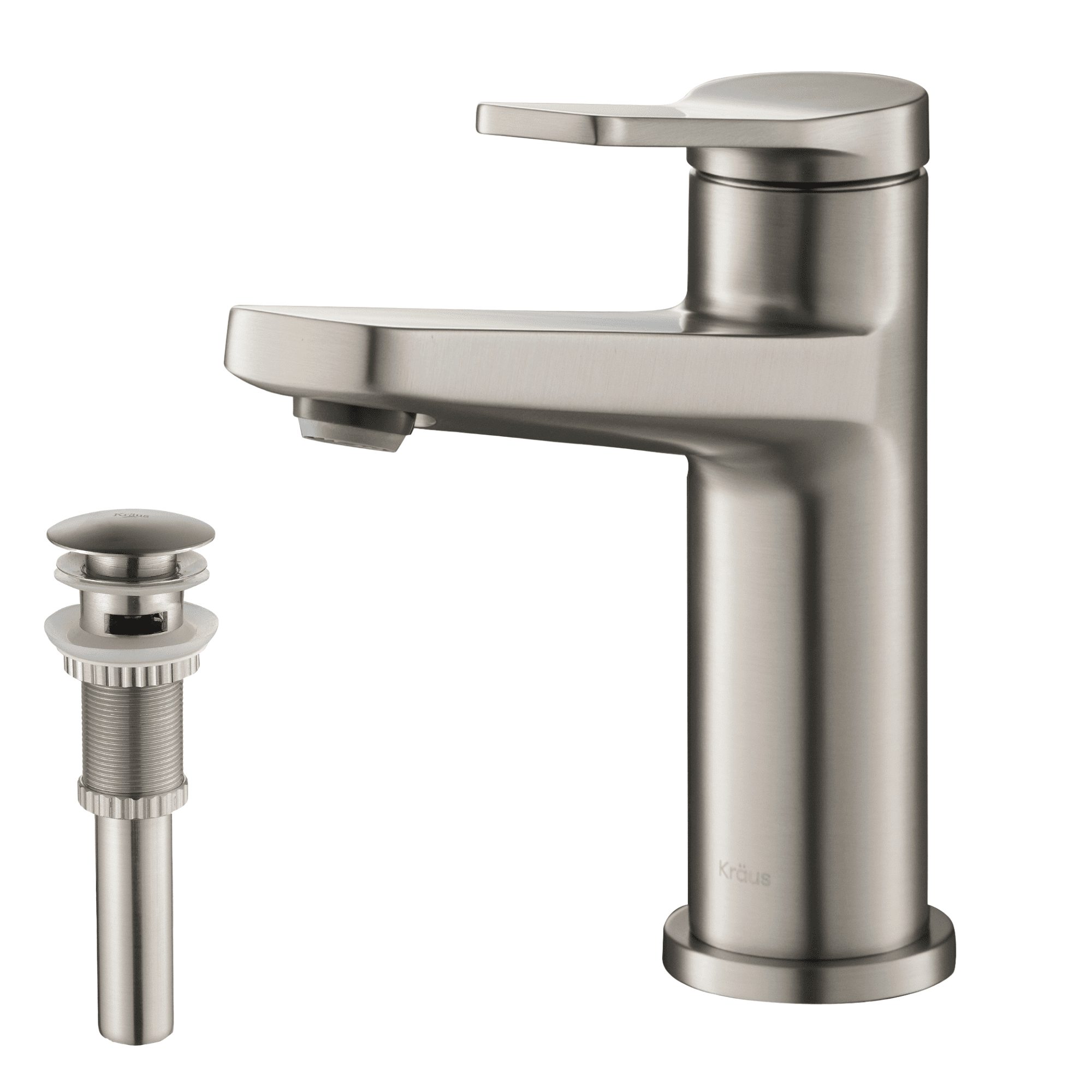 Spot Free Stainless Steel Single Handle Bathroom Faucet with Pop-Up Drain