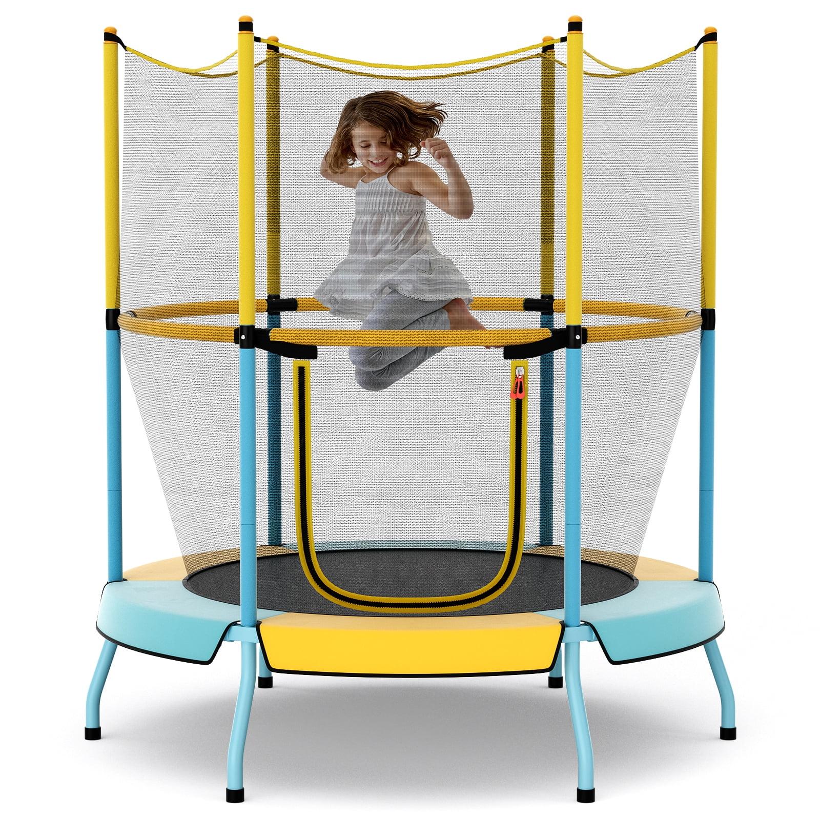 Costway 48" Toddler Trampoline for Kids with Safety Enclosure Net Heavy-duty Frame Yellow