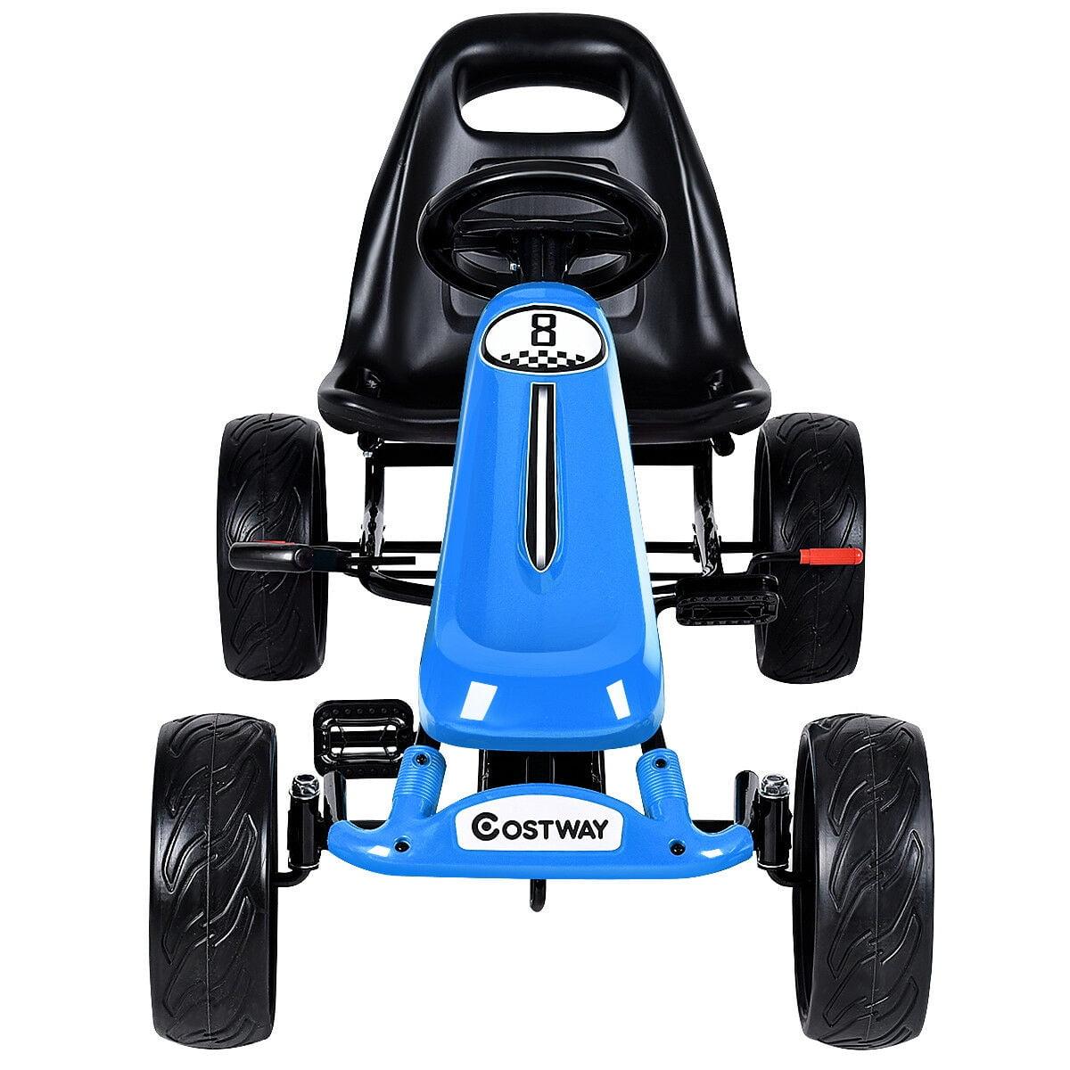 Costway Go Kart Kids Ride On Car Pedal Powered 4 Wheel Racer Stealth Outdoor Toy