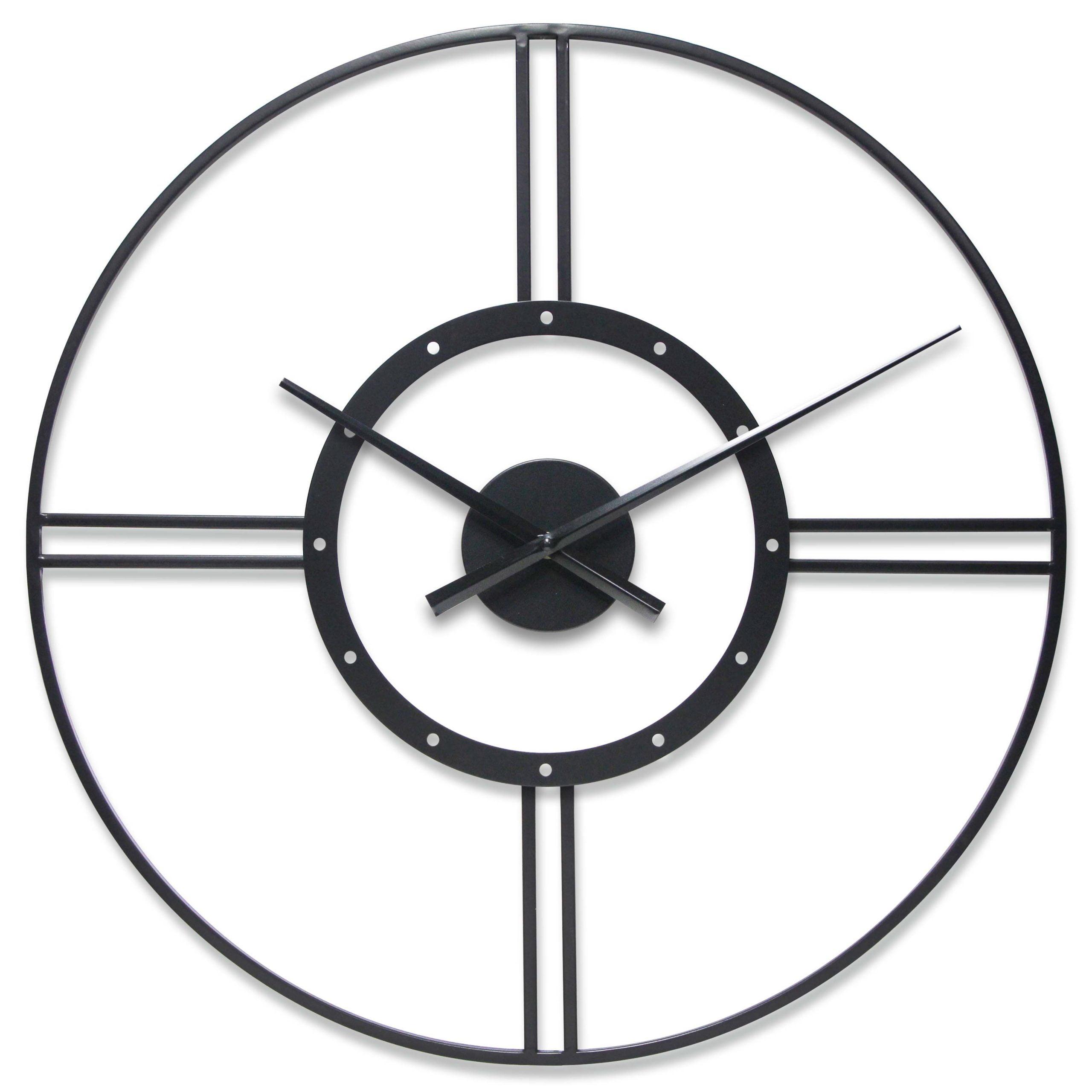 24" Astro Wall Clock Black - Infinity Instruments: Modern Analog, Indoor Use, 1 Year Limited Warranty