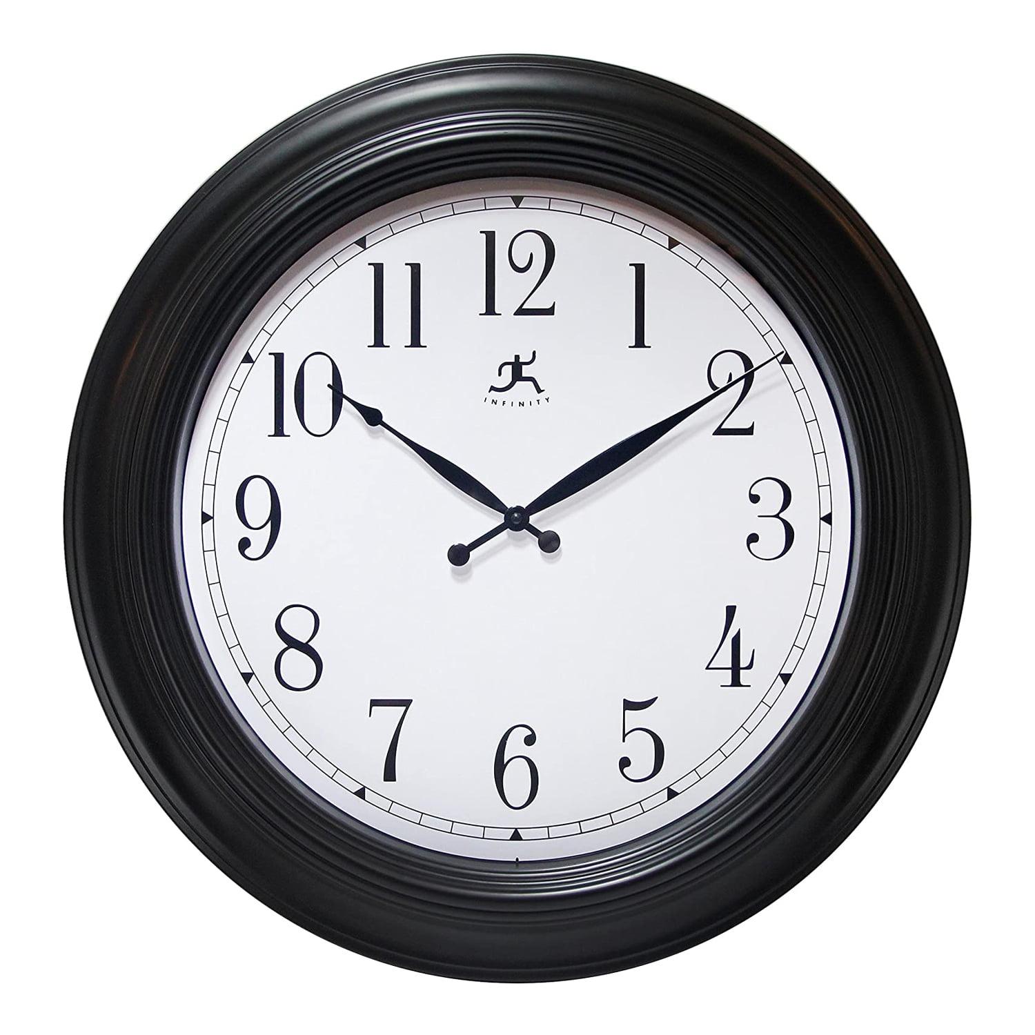 24" Classic Wall Clock Black - Infinity Instruments: Easy-to-Read, Modern Decor, Indoor Use