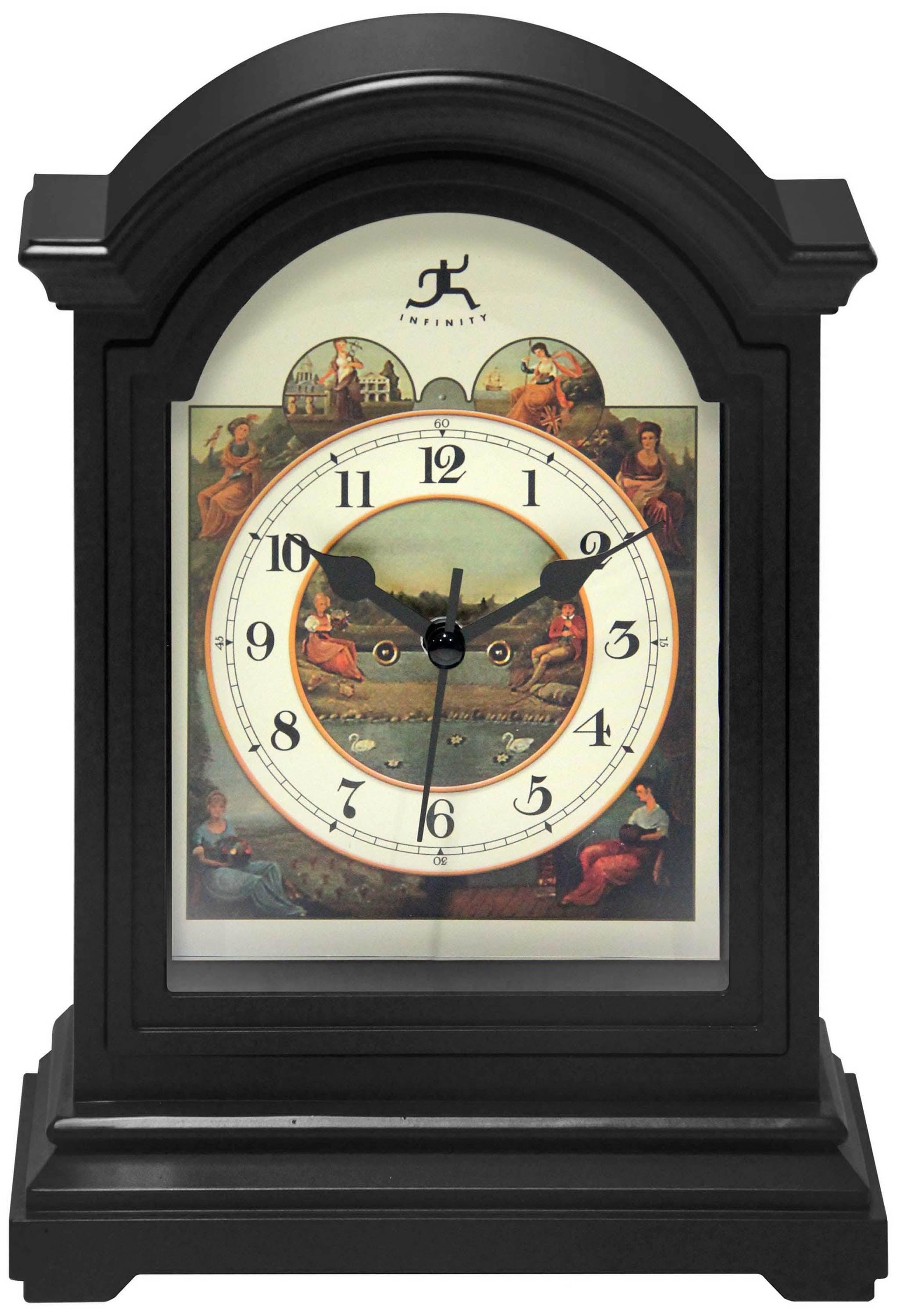 Infinity Instruments Classic Grandfather Plastic Tabletop Clock 9 Inches