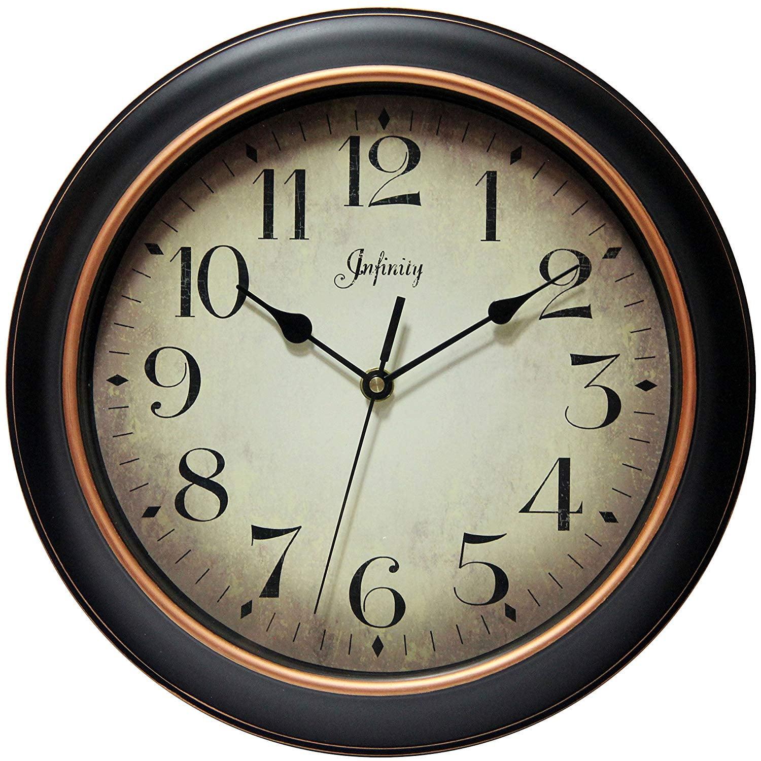 Hanover 12" Black and Rose Gold Traditional Wall Clock