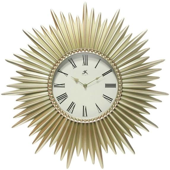 24" Sunburst Wall Clock Gold - Infinity Instruments: Modern Star-Shaped, Analog Display, Indoor Use