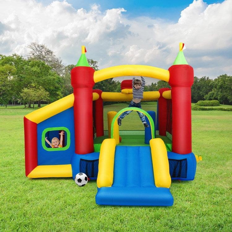 Colorful Inflatable Bounce House with Slide and Play Areas