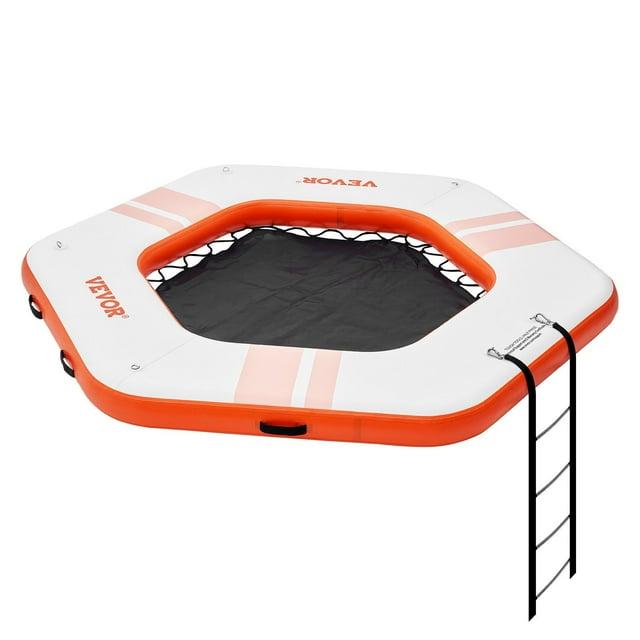 Stellweilan Tessberg 8.5FT Inflatable Dock Platform with 5FT Trampoline Mesh Pool with Portable Bag & Detachable Ladder