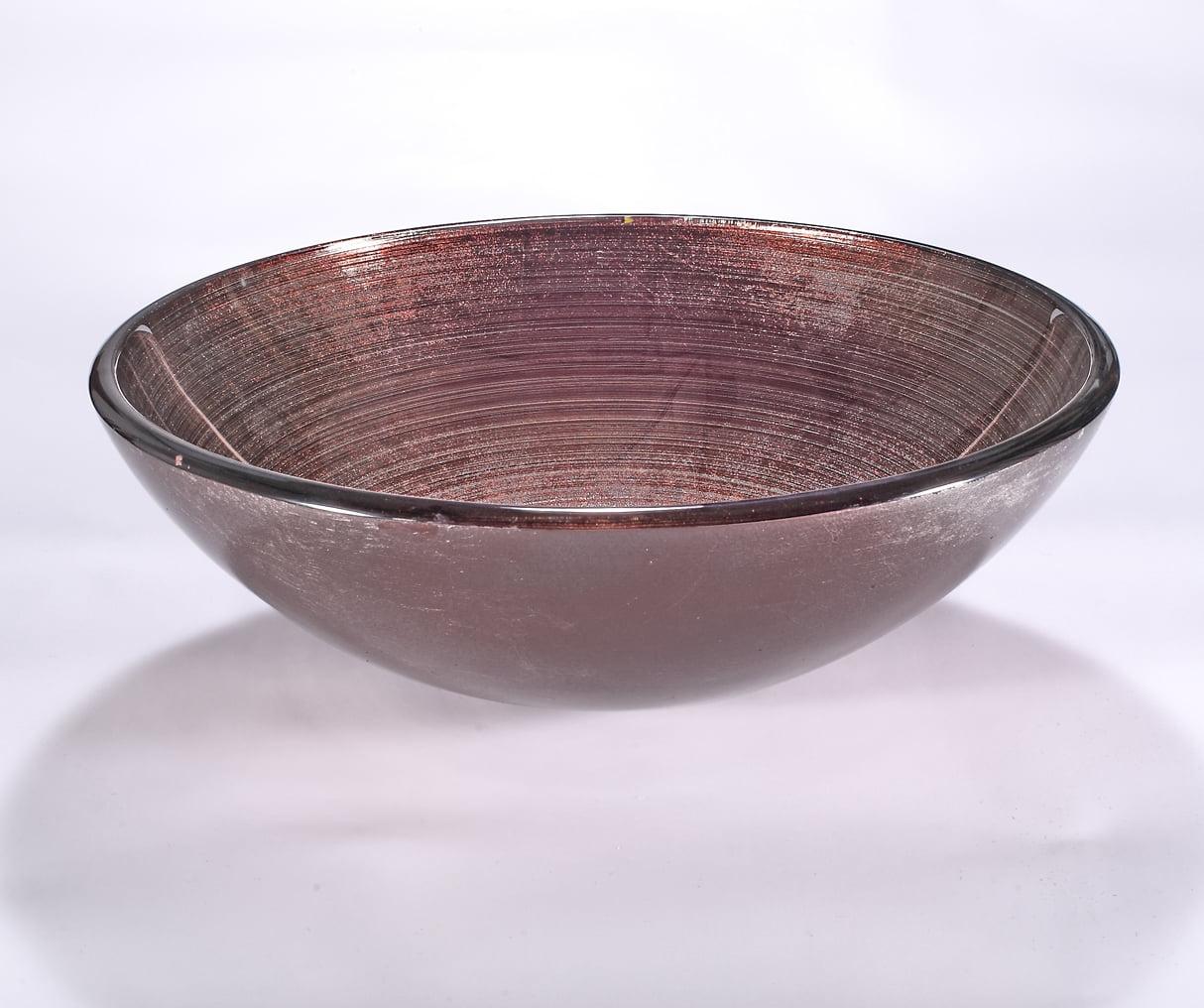 InFurniture ZA-1301 InFurniture 16.5'' Brown Glass Circular Bathroom Sink