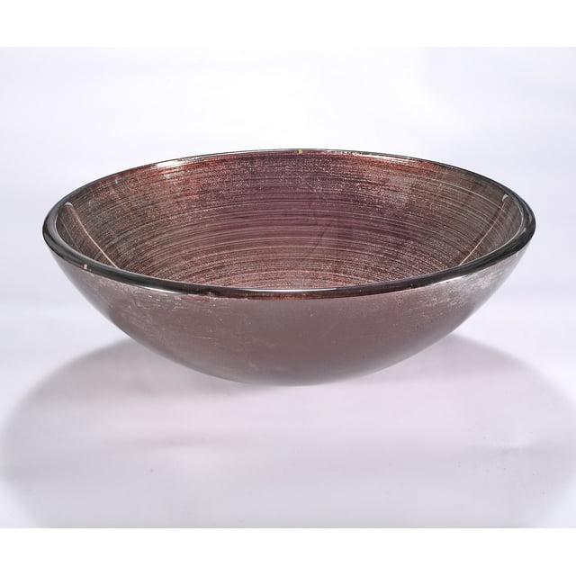 InFurniture ZA-1301 InFurniture 16.5'' Brown Glass Circular Bathroom Sink