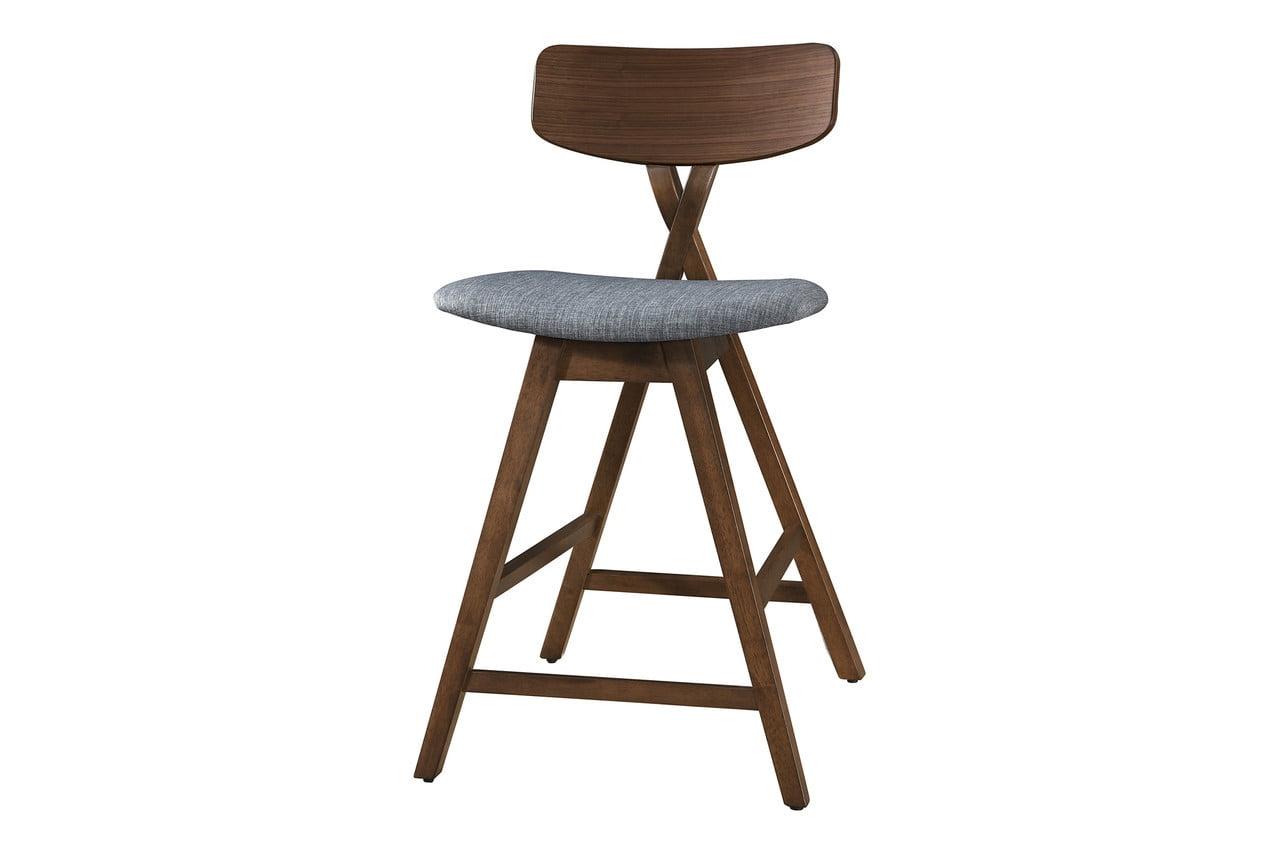 Sven Gray Upholstered Wood Counter Stool Set