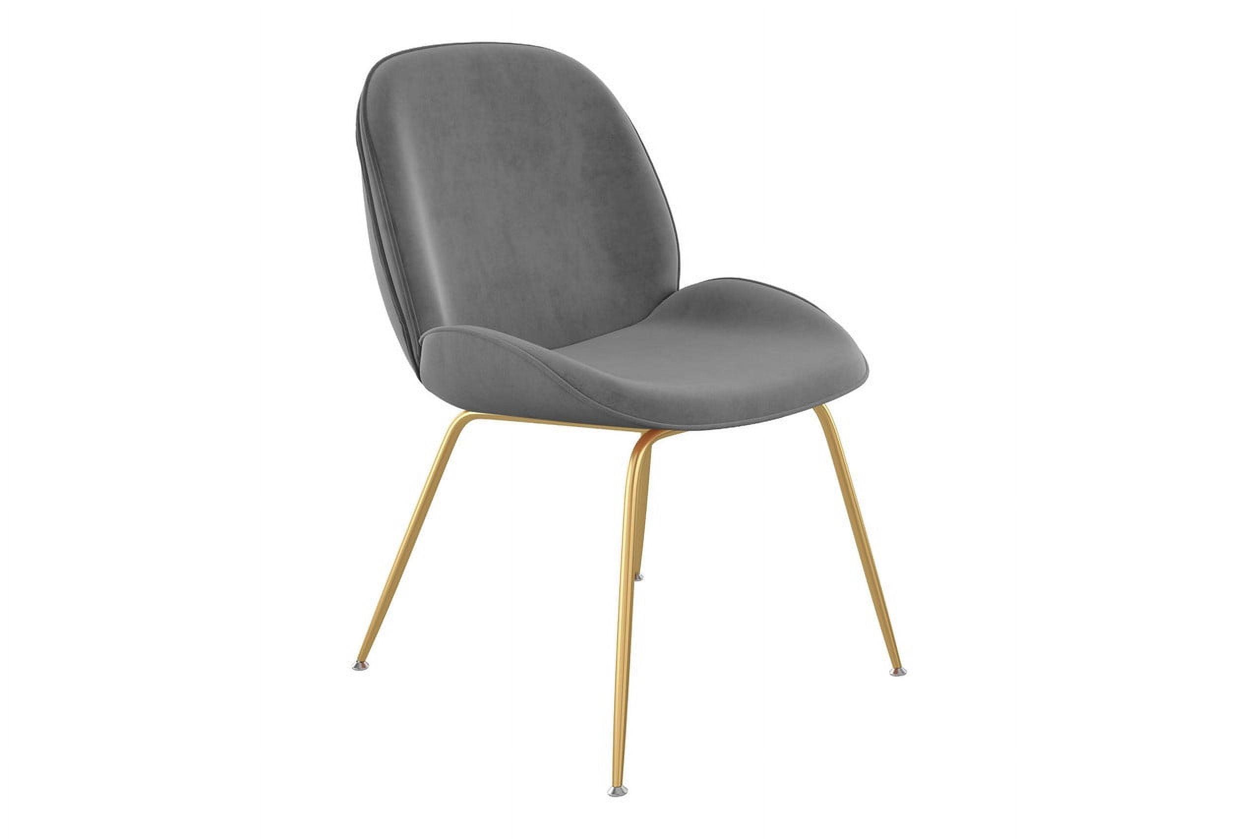 Petrichor Platinum Velvet Upholstered Side Chair