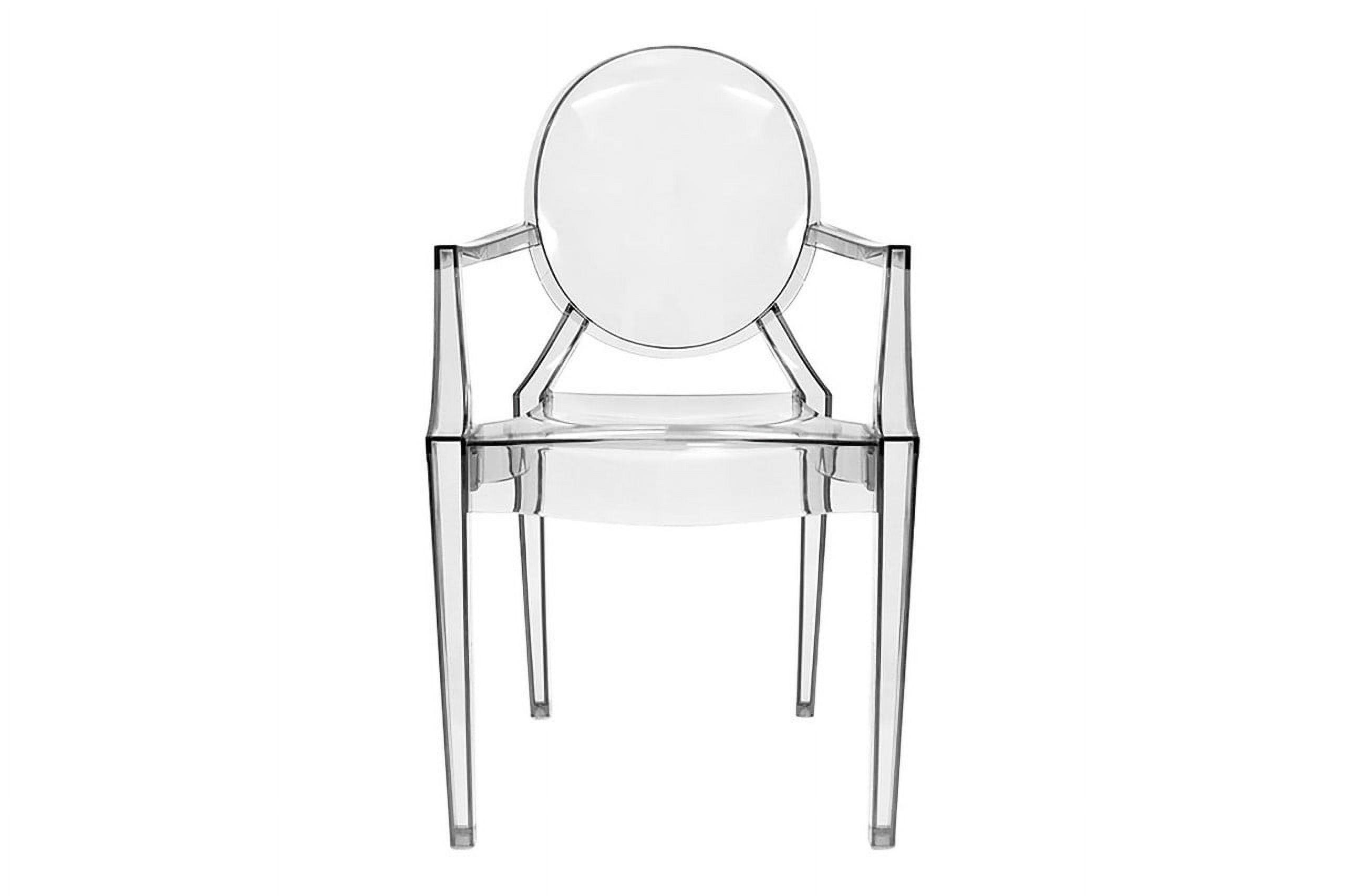 Elegant Translucent Polycarbonate Medallion-Back Dining Chair