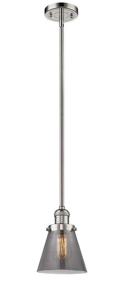 Polished Nickel 40" Mini Pendant Light with Glass Shade