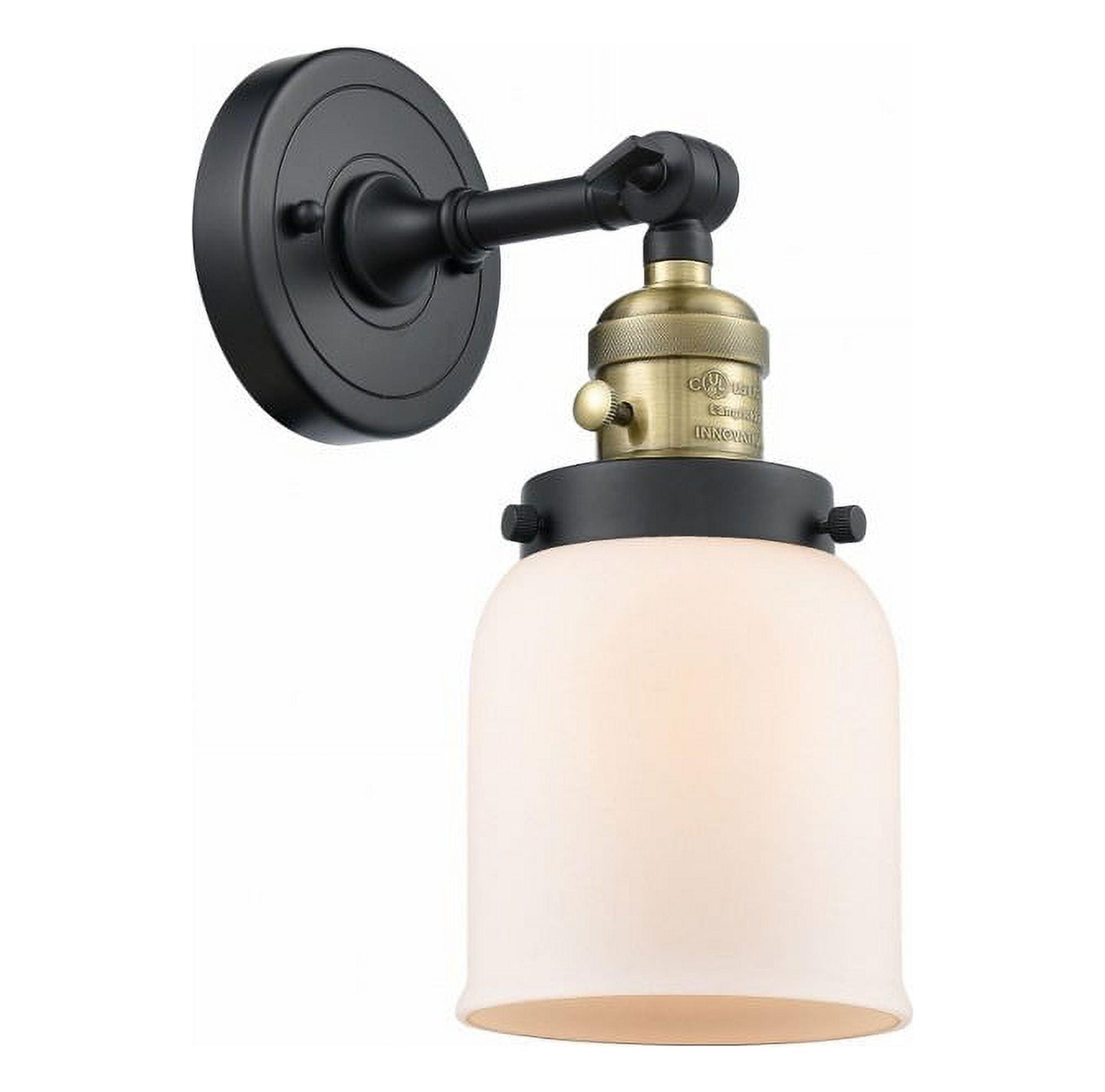 Franklin Restoration Dimmable Black Antique Brass Small Bell Sconce