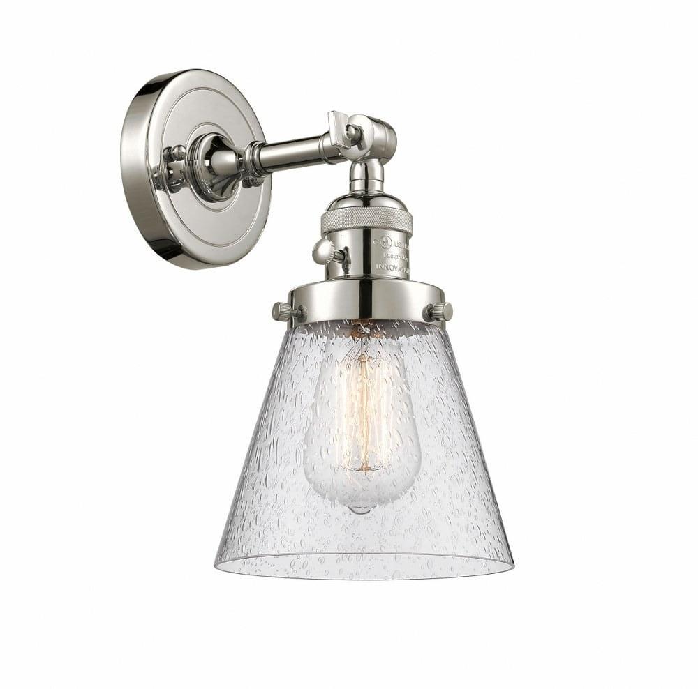 Innovations Lighting 203Sw Small Cone Small Cone 1 Light 10" Tall Bathroom Sconce - Nickel