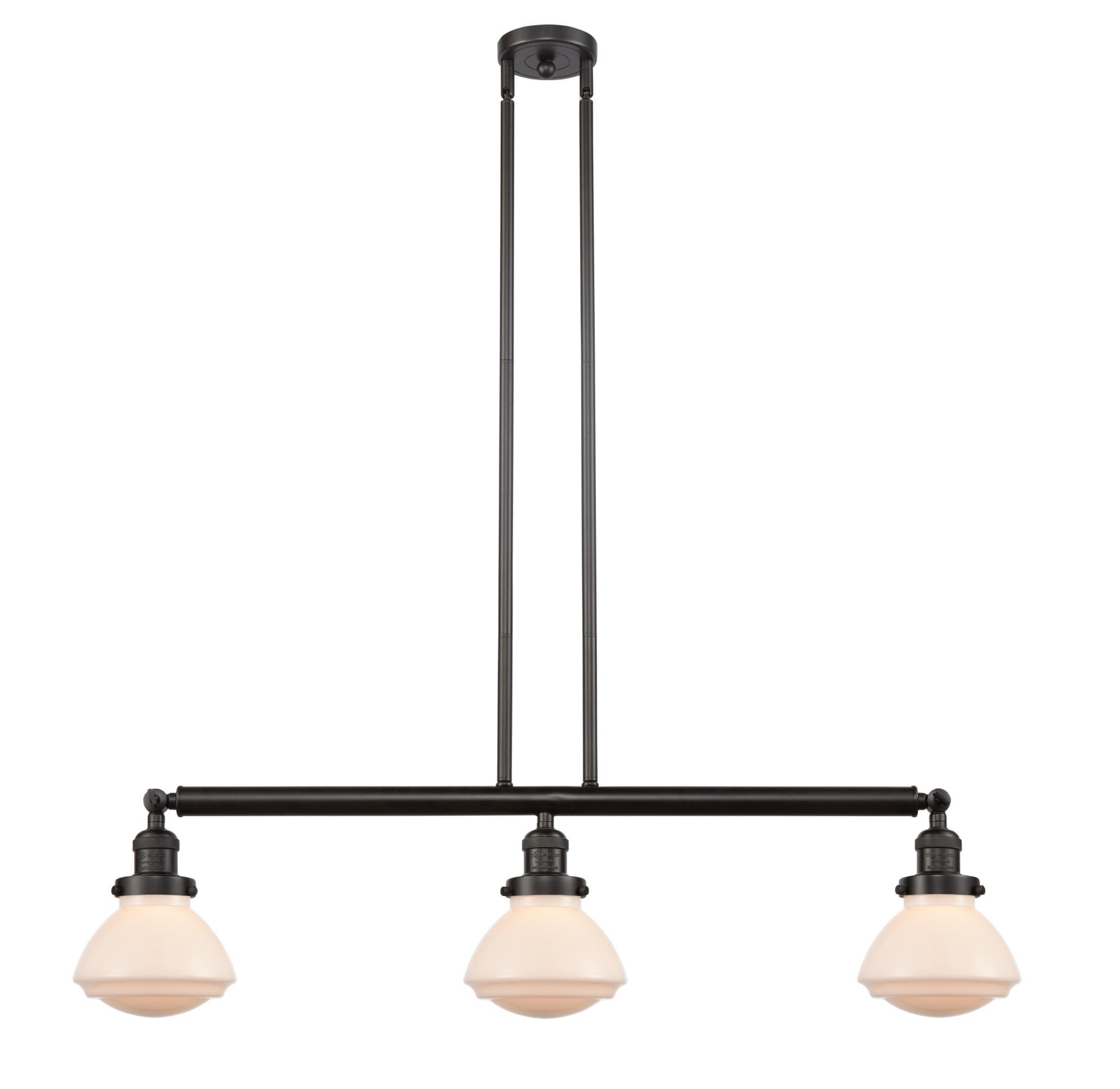 Olean 3-Light 39" Oil Rubbed Bronze Linear Chandelier with Glass Shades